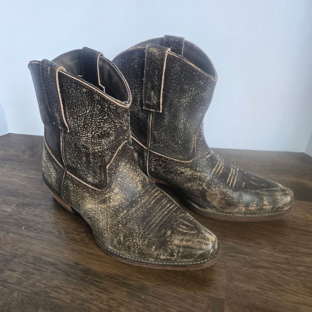 Roper Womens Dusty Distressed Leather Western Cowgirl Boots Snip Toe Size 7